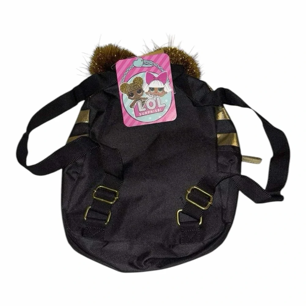 NWT Queen BEE LOL Surprise BackPack Girls Travel Accessories Black Brown Gold